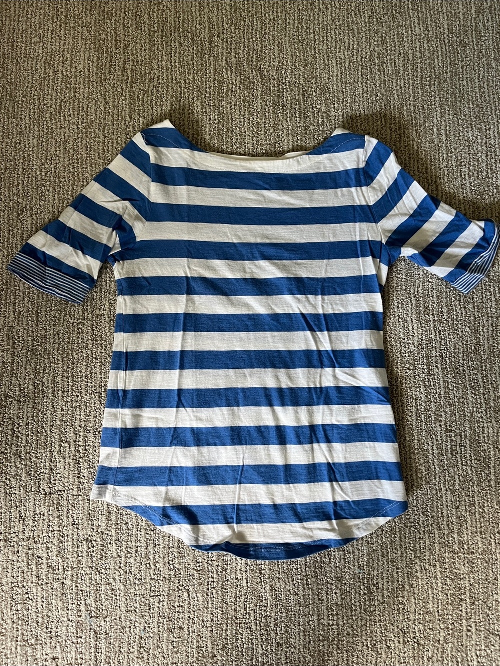 Loft blue and white striped tee, XS